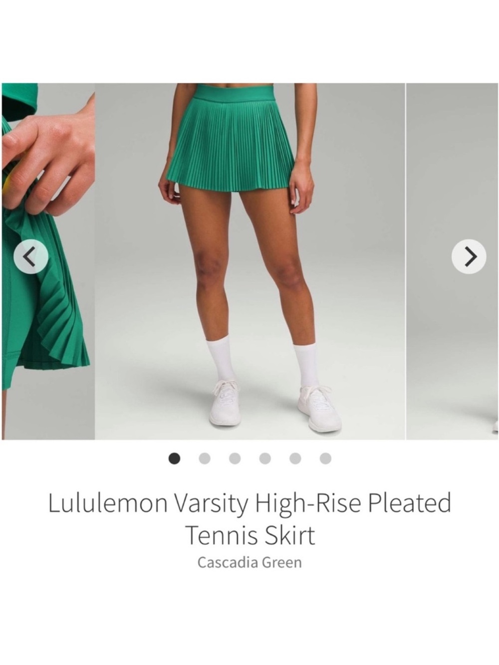 Lululemon Varsity High-Rise Pleaded Tennis Skirt CASCADIA GREEN Sz 12